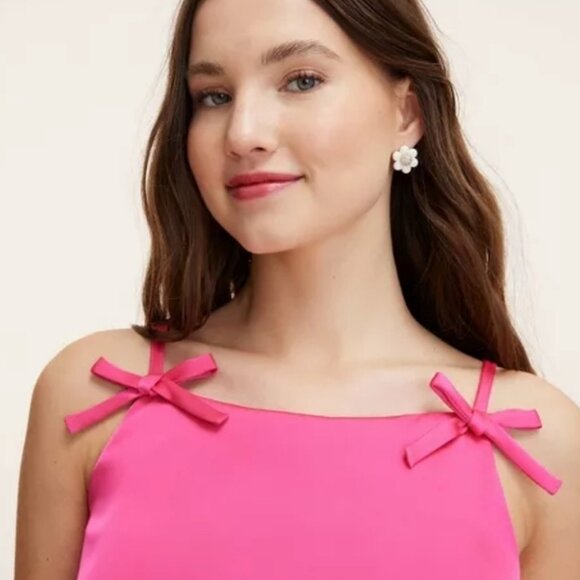New Kate Spade Coquette Bow Dress Shift Mini Tank Target Pink 90s Ribbon - Picture 1 of 4